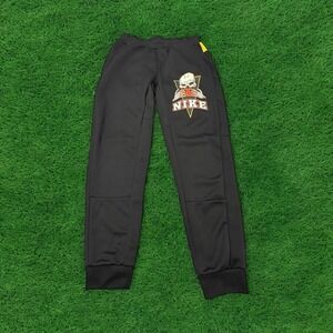 NIKE Frenzy Jogger Pants‎ Small Mens Black Orange Yellow Skull Logo Basketball
